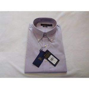 Men Ralph Lauren Slim-Fit Non-Iron Oxford Shirt 17.5  - Light Purple - NEW